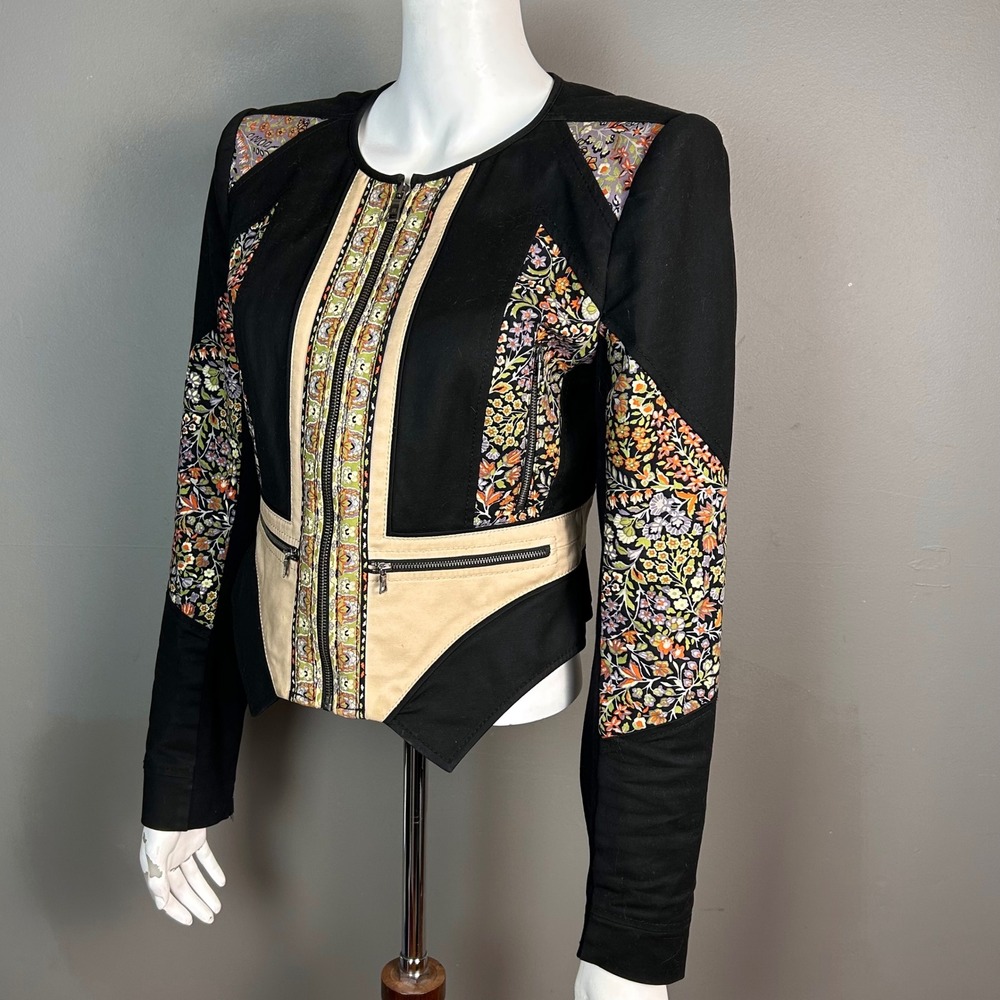BCBGMAXAZRIA Floral Patchwork Jacket Blazer Mediu… - image 4